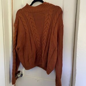 Cable Knit Brown Sweater